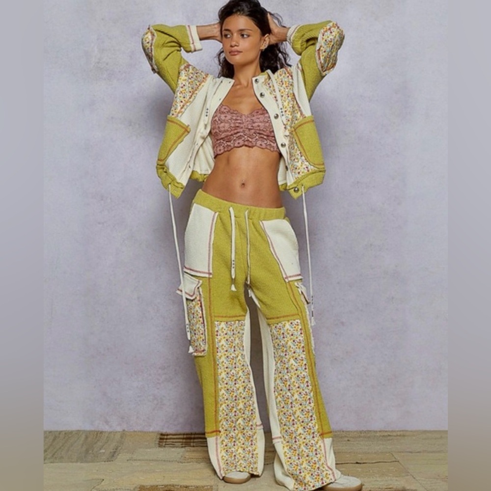 POL Patchwork Jacket in Lime Green - image 6